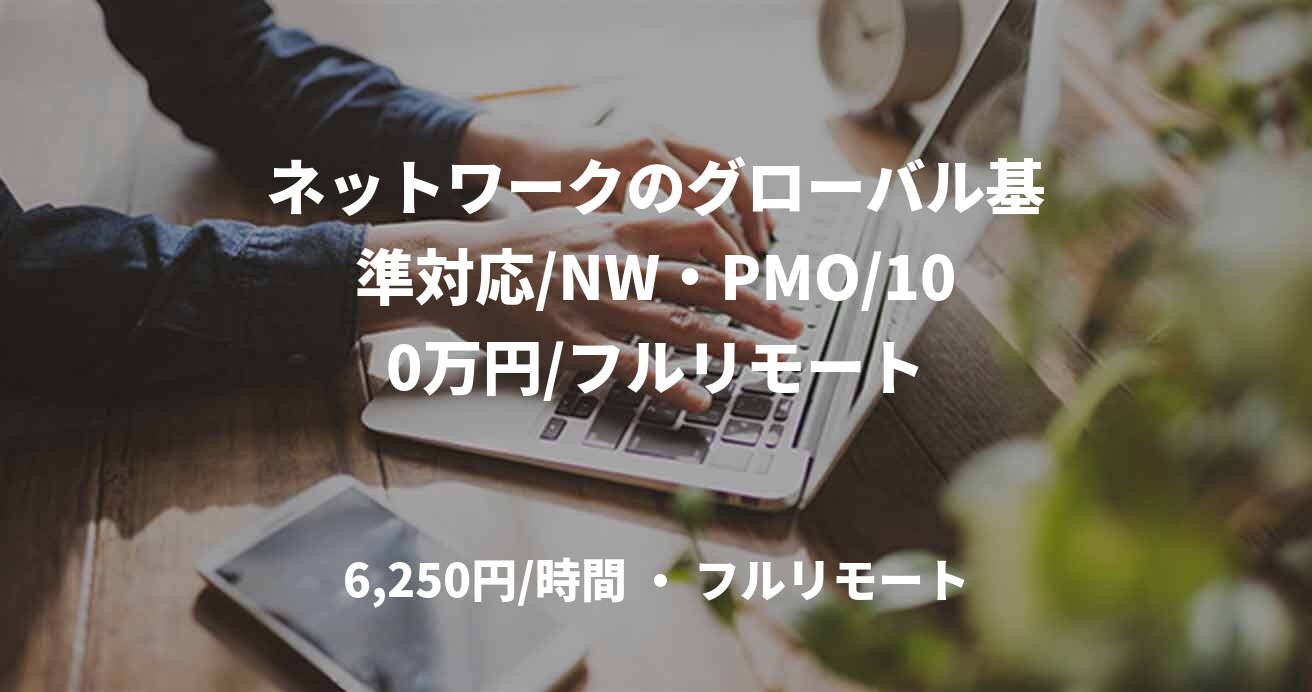ネットワークのグローバル基準対応/NW・PMO/100万円/フルリモート